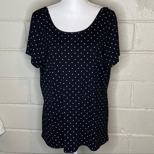 Torrid Polka Dot Faux Lace up Back Top